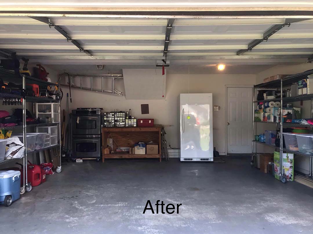 view of clean garage entry after organizing the content