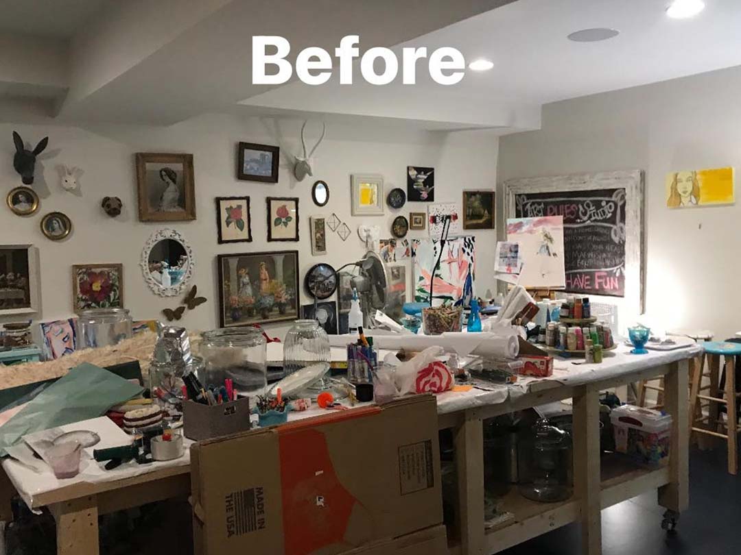 image of a living space before organizing